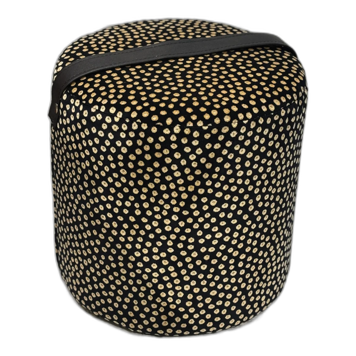 Pouf N.01 — Pezzo unico · Tessuto a pois oro