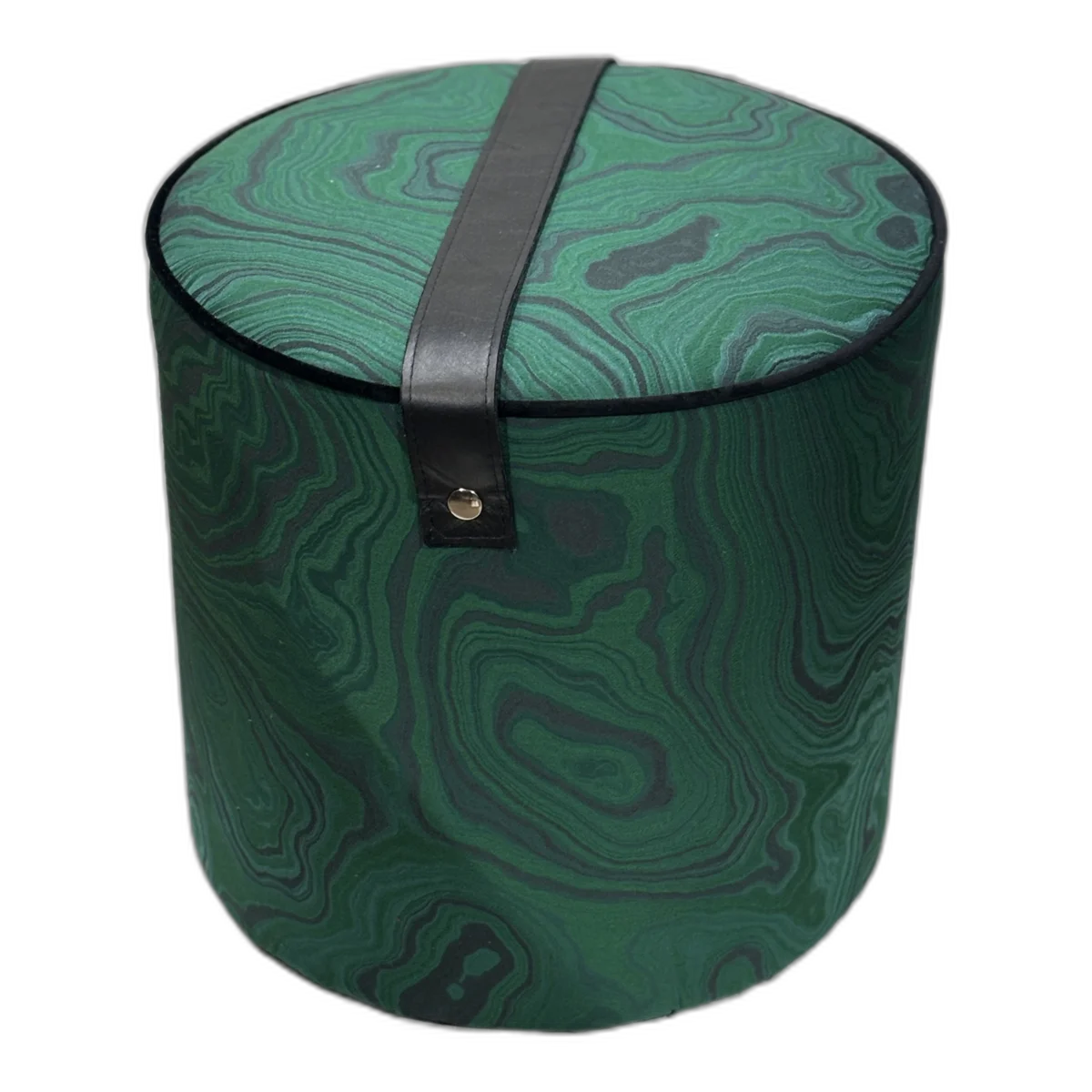 Pouf N.03 — Pezzo unico · Velluto marmorizzato verde